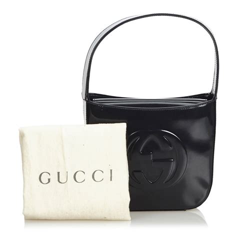 vintage gucci patent leather handbag|gucci patent leather bag vintage.